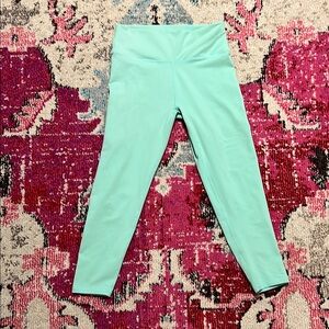 Fabletics High-Waisted 3/4 Leggings- Mint